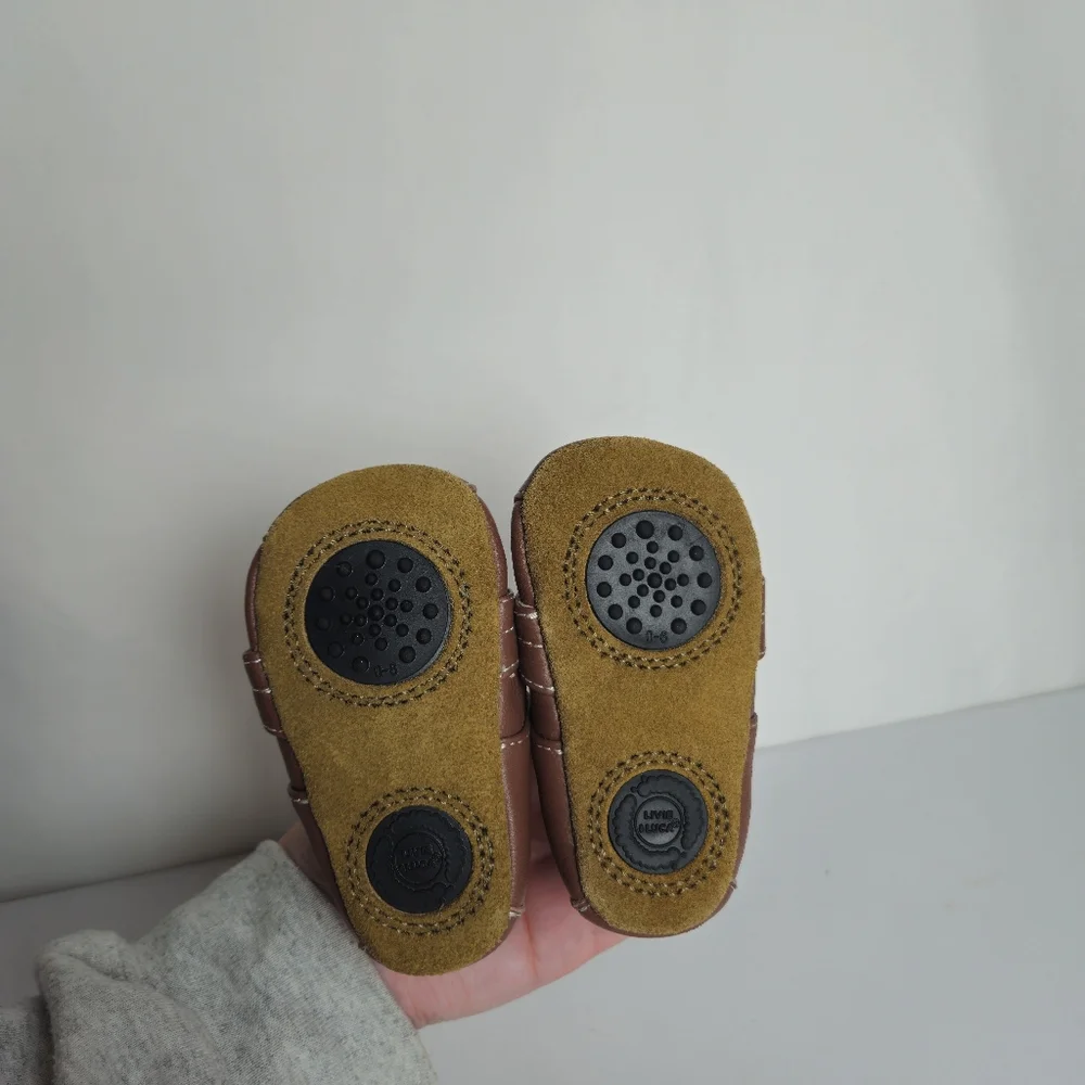 Livie & Luca Captain Soft Baby Shoes Brown Leather Upper Size 0-6 Months